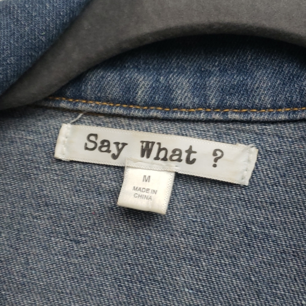 Say What? Ripped Jean Jacket - Picture 2 of 3